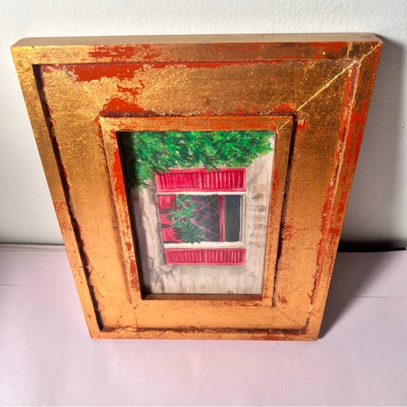 Gold red wood frame Holiday - Picture 2 of 9